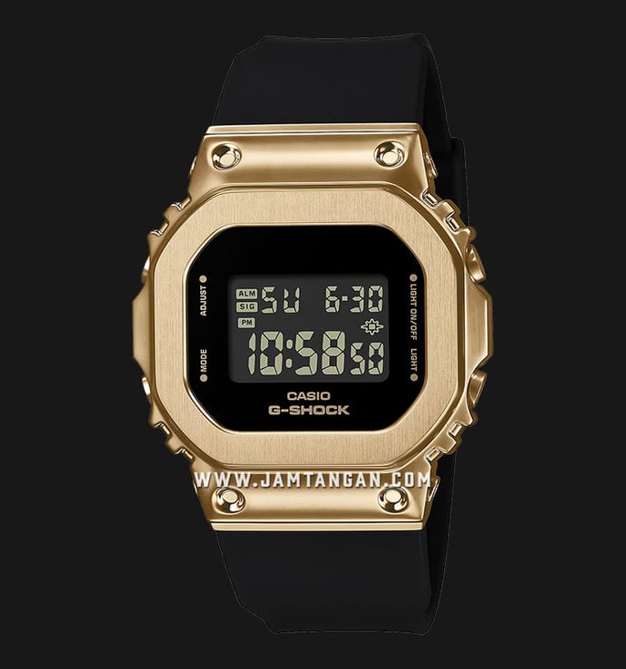 Casio G-Shock X ITZY Metal Covered GM-S5600GB-1DR Stay Gold Series Digital Dial Black Resin Band