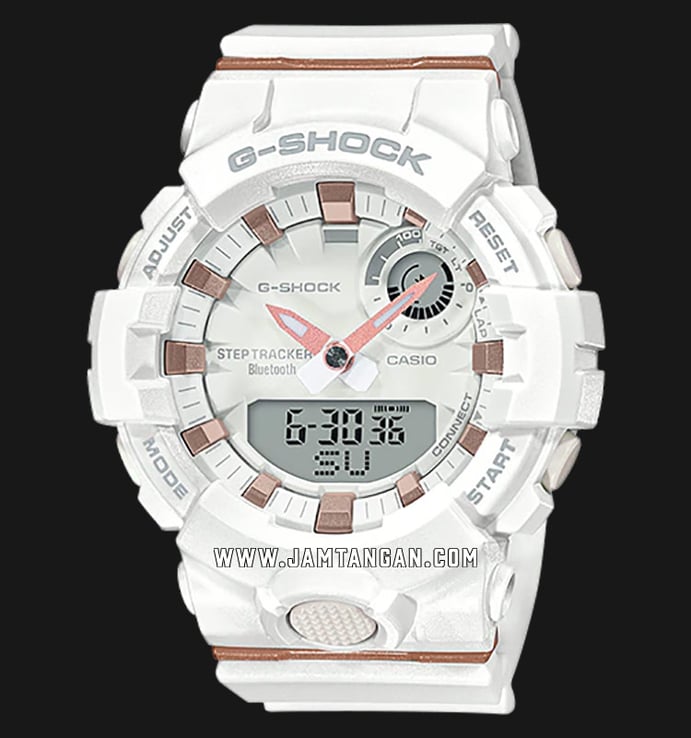 Casio G-Shock GMA-B800-7ADR S Series Digital Analog Dial White Resin Band