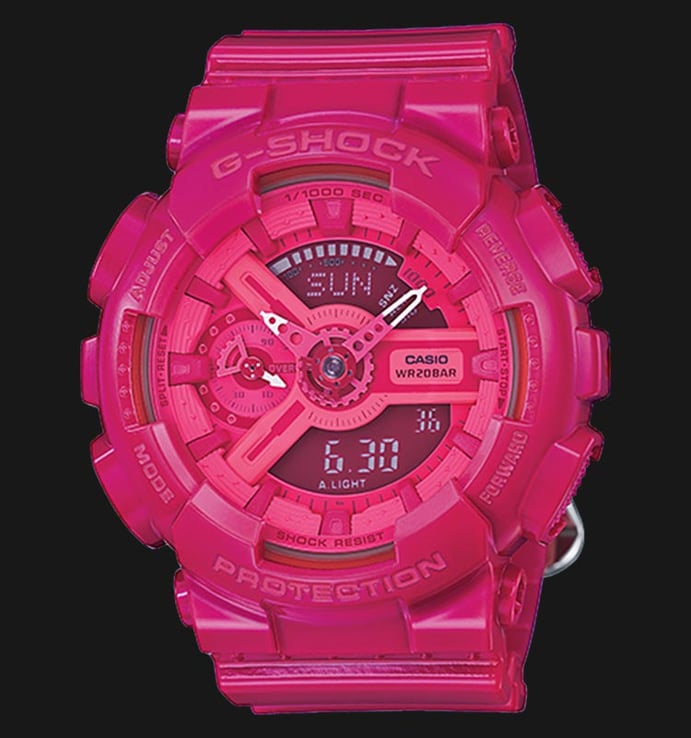 Casio Baby-G GMA-S110CC-4ADR Pink Digital Analog Dial Pink Neon Resin Strap