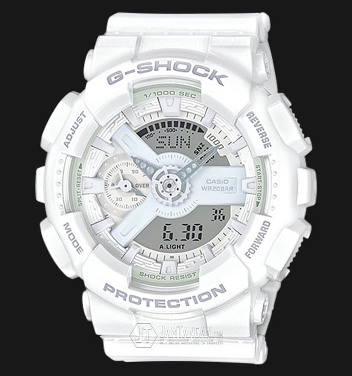 Casio G-Shock GMA-S110CM-7A1DR Men Digital Analog Dial White Resin Band