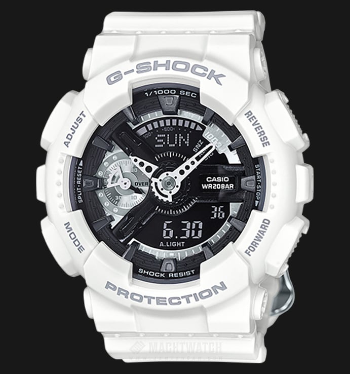 Casio G-Shock GMA-S110CW-7A1JR Men Digital Analog Dial White Resin Band