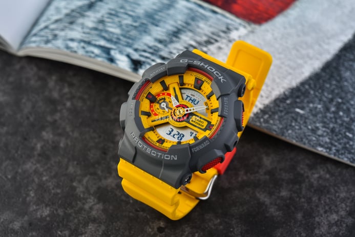 Casio G-Shock GMA-S110Y-9ADR 90s Heritage Series Digital Analog Dial Yellow Resin Band