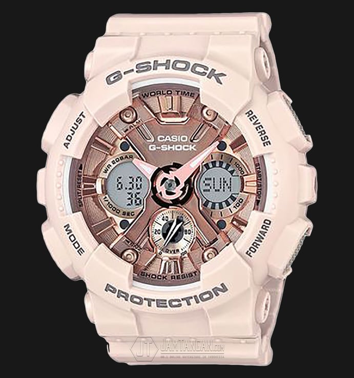 Casio G-Shock GMA-S120MF-4ADR Metallic Face Digital Analog Dial Soft Pink Resin Band