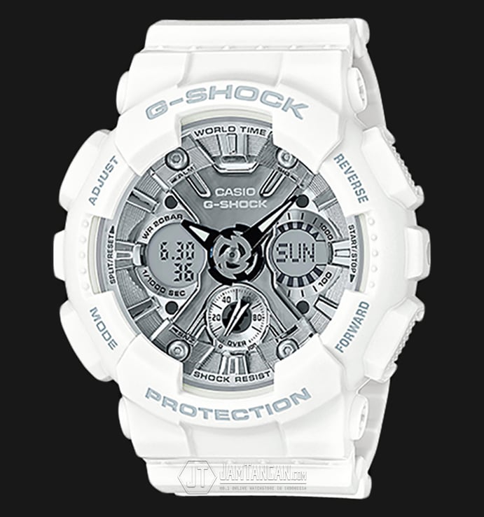 Casio G-Shock GMA-S120MF-7A1DR S Series Grey Digital Analog Dial White Resin Band