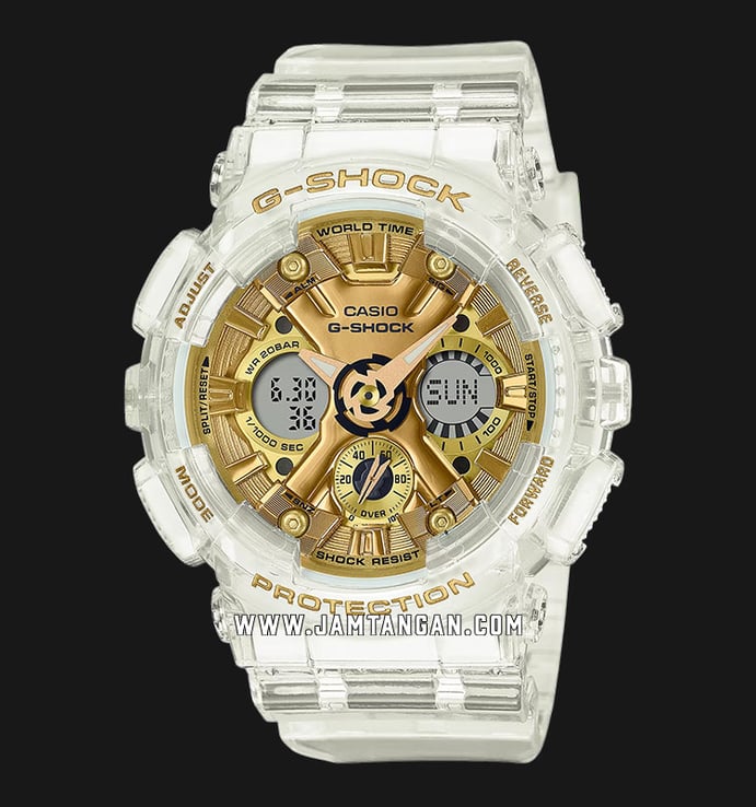 Casio G-Shock X ITZY GMA-S120SG-7ADR Spring Summer Collection Gold Digital Analog Dial Resin Band