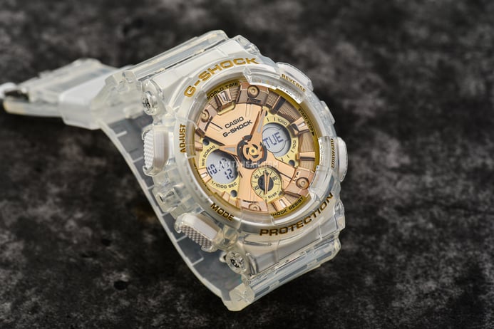 Casio G-Shock X ITZY GMA-S120SG-7ADR Spring Summer Collection Gold Digital Analog Dial Resin Band