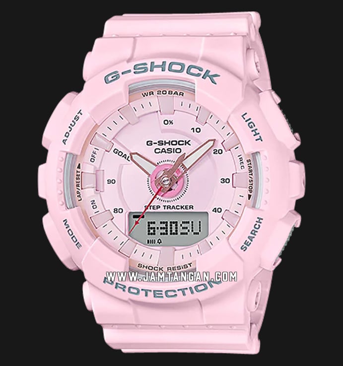 Casio G-Shock S Series GMA-S130-4ACR Digital Analog Dial Pink Resin Strap