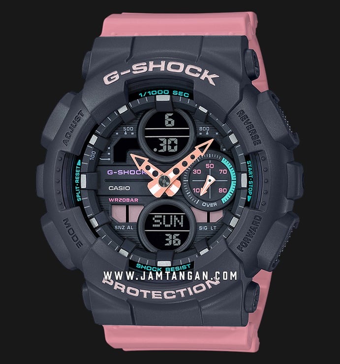 Casio G-Shock GMA-S140-4ADR S Series Digital Analog Black Dial Pink Resin Strap