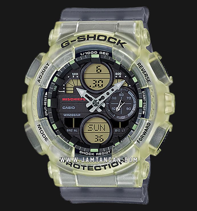 Casio G-Shock MISCHIEF Collaboration GMA-S140MC-1ADR Digital Analog Dial Grey Clear Resin Strap