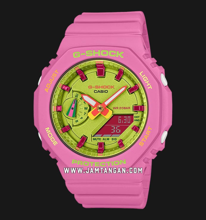 Casio G-Shock X ITZY GMA-S2100BS-4ADR Spring Summer Collection CasiOak Lime Green Dial Resin Band