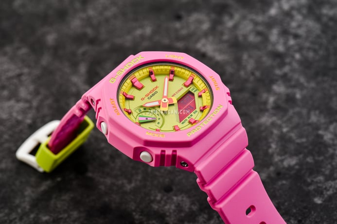 Casio G-Shock X ITZY GMA-S2100BS-4ADR Spring Summer Collection CasiOak Lime Green Dial Resin Band
