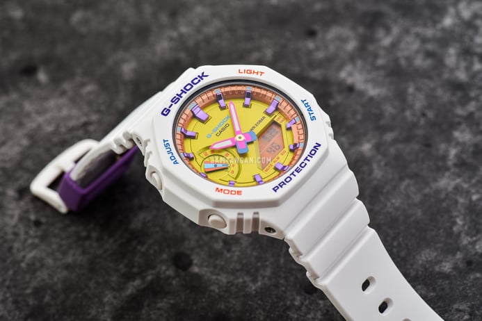 Casio G-Shock GMA-S2100BS-7ADR CasiOak Spring And Summer Digital Analog Dial White Resin Band