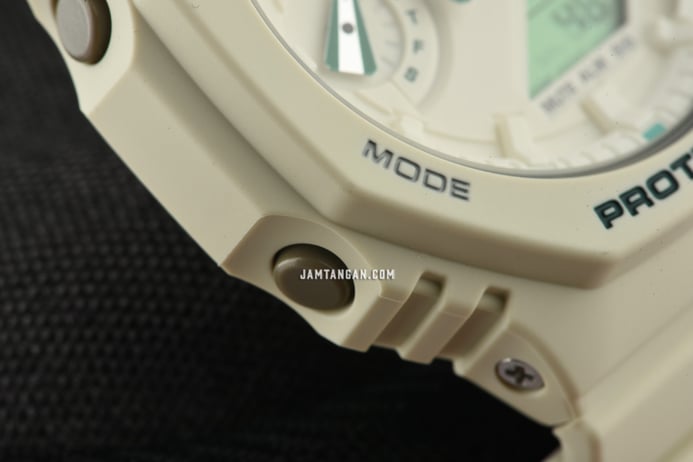 Casio G-Shock GMA-S2100GA-7ADR CasiOak Green Accent Series Digital Analog Dial White Resin Band