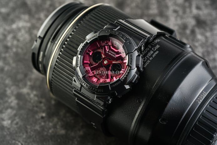 Casio G-Shock GMA-S2100RB-1ADR CasiOak Red And Black Collection Digital Analog Dial Resin Band