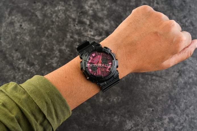 Casio G-Shock GMA-S2100RB-1ADR CasiOak Red And Black Collection Digital Analog Dial Resin Band