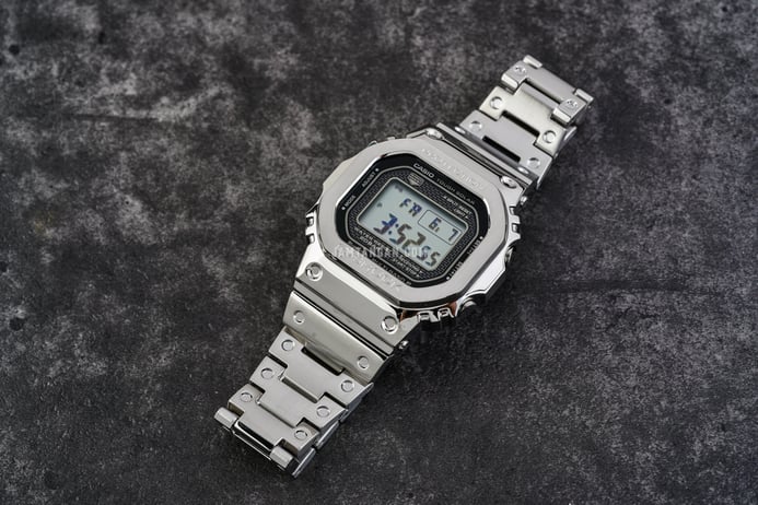 Casio G-Shock GMW-B5000D-1DR Full Metal Series Digital Dial Silver Stainless Steel Strap