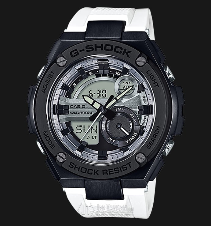 Casio G-Shock GST-210B-7ADR - Water Resistance 200M White Black Resin Band