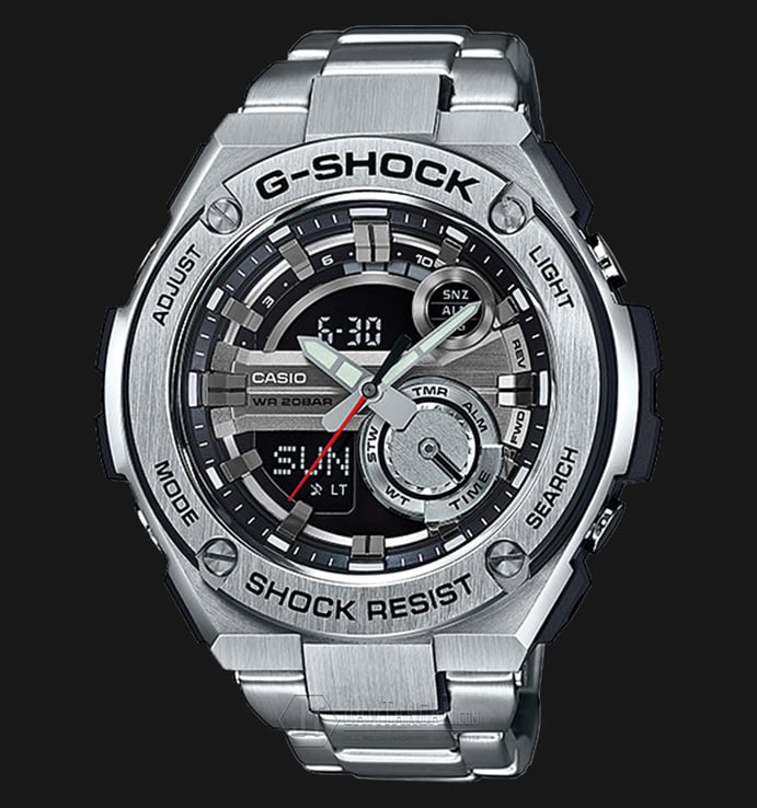 Casio G-Shock GST-210D-1ADR Layer Guard Structure Stainless Steel Band 200M