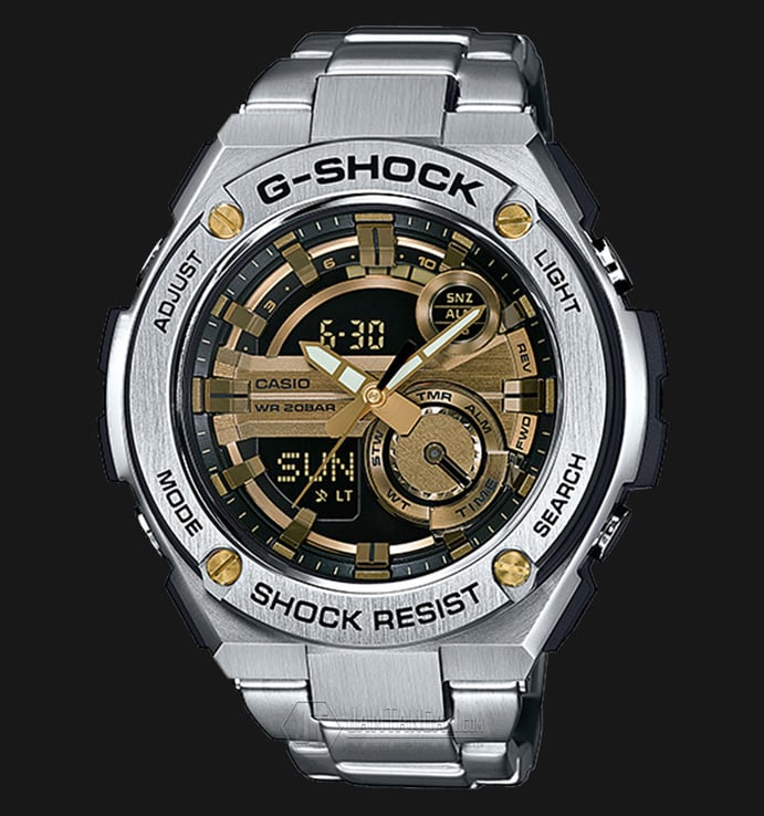 Casio G-Shock GST-210D-9ADR Layer Guard Structure Stainless Steel Band 200M