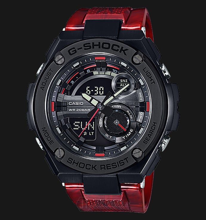 Casio G-SHOCK GST-210M-4ADR - Water Resistance 200M Red Resin Band