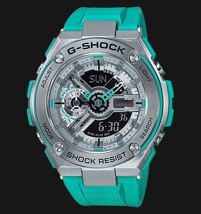 Casio G-Shock G-Steel GST-410-2AJF Men Digital Analog Watch Green Resin Band