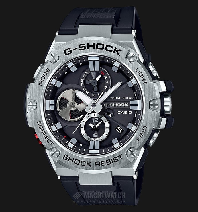 Casio G-Shock G-Steel GST-B100-1AJF Men Black Analog Dial Black Resin Band
