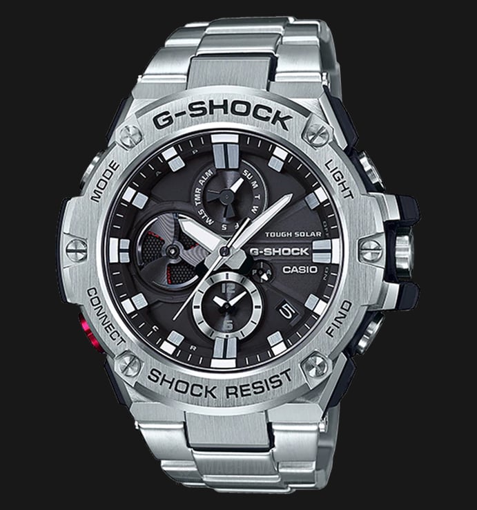 Casio G-Shock G-Steel GST-B100D-1ADR Men Black Dial Stainless Steel Strap