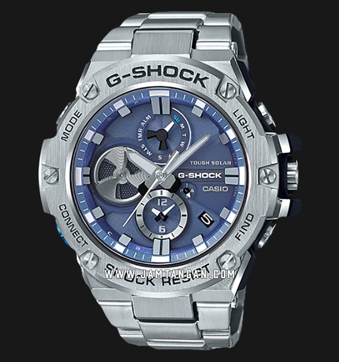 Casio G-Shock GST-B100D-2ADR G-Steel Men Blue Dial Stainless Steel