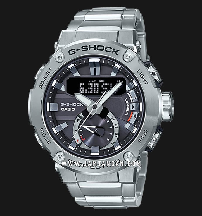Casio G-Shock G-Steel GST-B200D-1ADR Tough Solar Digital Analog Dial Stainless Steel Band