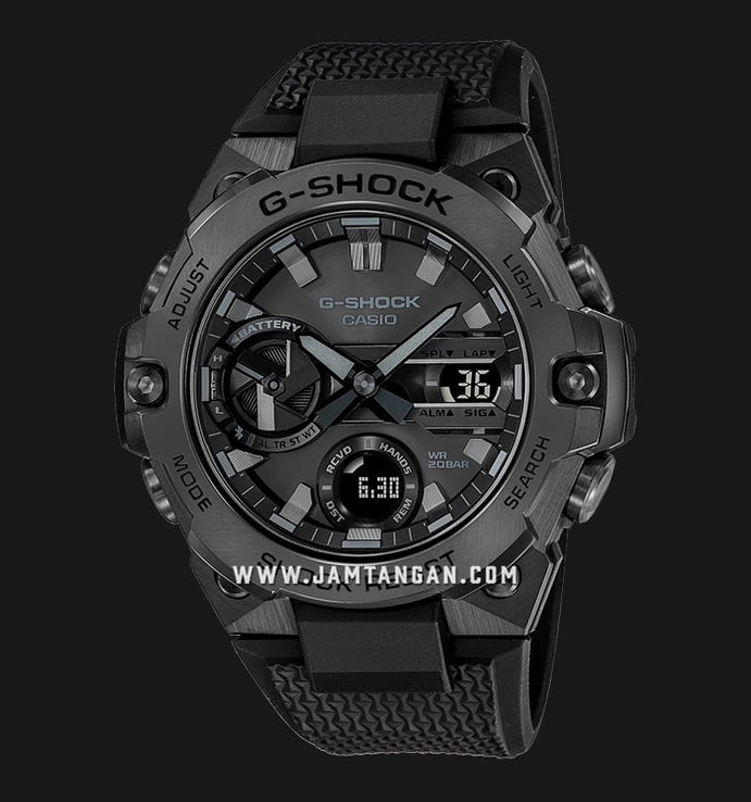 Casio G-Shock GST-B400BB-1ADR Black On Black G-Steel Digital Analog Black Dial Black Resin Band