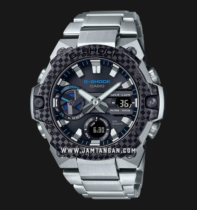 Casio G-Shock G-Steel GST-B400XD-1A2JF Tough Solar Black Digital Analog Dial Stainless Steel Band