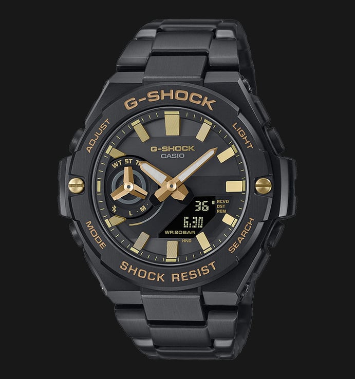 Casio G-Shock GST-B500BD-1A9DR G-Steel Tough Solar Digital Analog Dial Black Stainless Steel Band