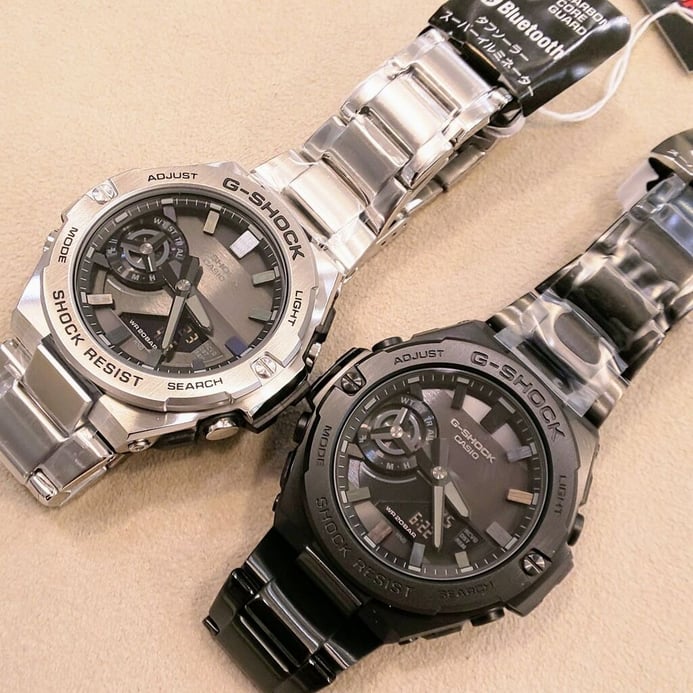 Casio G-Shock G-Steel GST-B500D-1A1JF Tough Solar Black Digital Analog Dial Stainless Steel Band