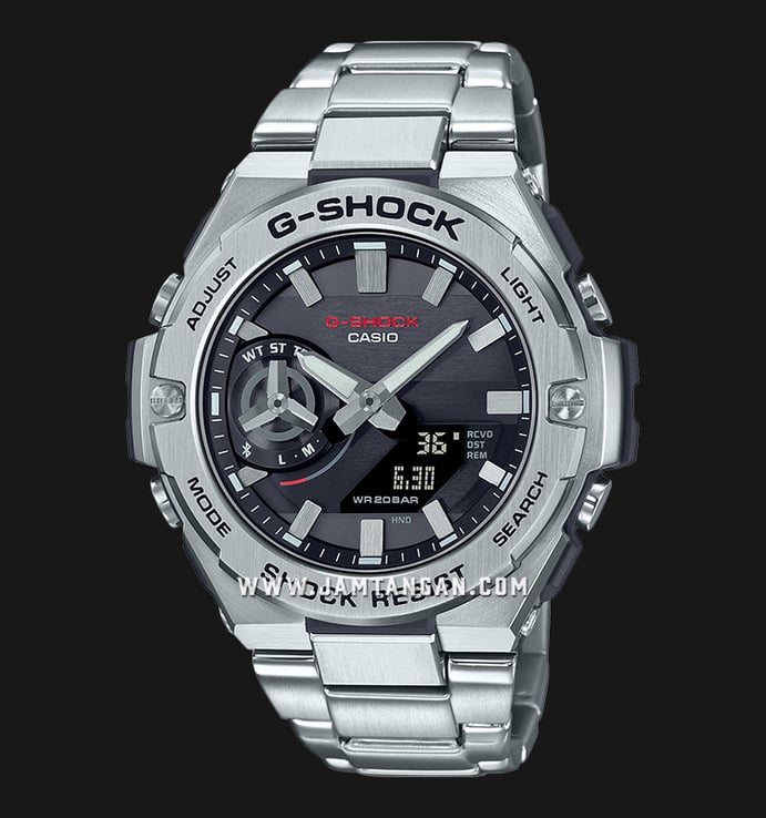 Casio G-Shock G-Steel GST-B500D-1ADR Tough Solar Black Dial Stainless Steel Band