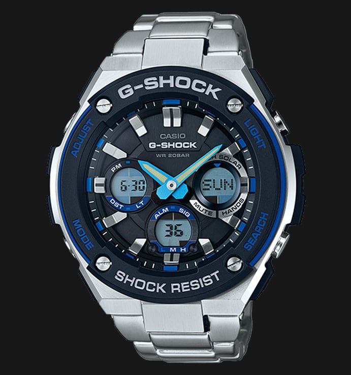Casio G-Shock GST-S100D-1A2DR Tough Solar Digital Analog Dial Stainless Steel Band