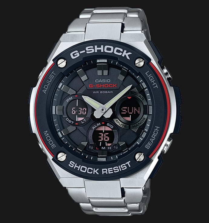 Casio G-Shock GST-S100D-1A4DR Tough Solar Digital Analog Dial Stainless Steel Band
