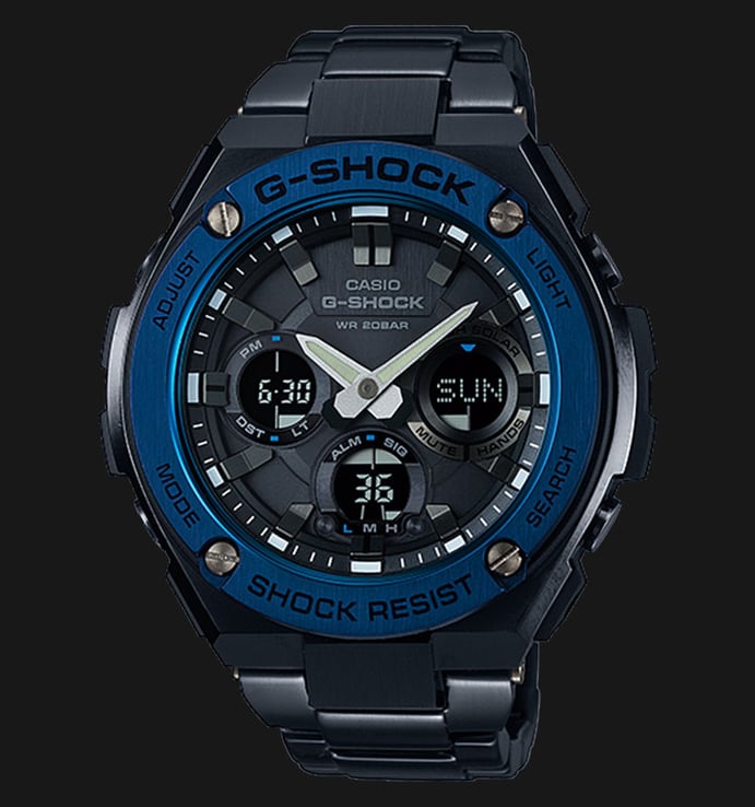 Casio G-Shock GST-S110BD-1A2DR Tough Solar Digital Analog Dial Black Stainless Steel Band