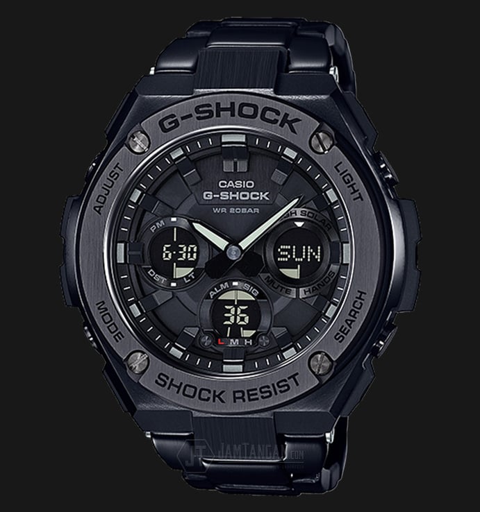 Casio G-Shock GST-S110BD-1BDR Tough Solar Digital Analog Dial Black Stainless Steel Band