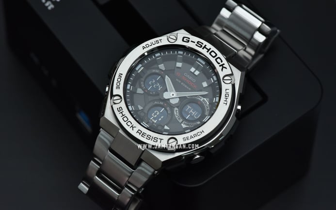 Casio G-Shock G-Steel GST-S110D-1ADR Tough Solar Digital Analog Dial Stainless Steel Band
