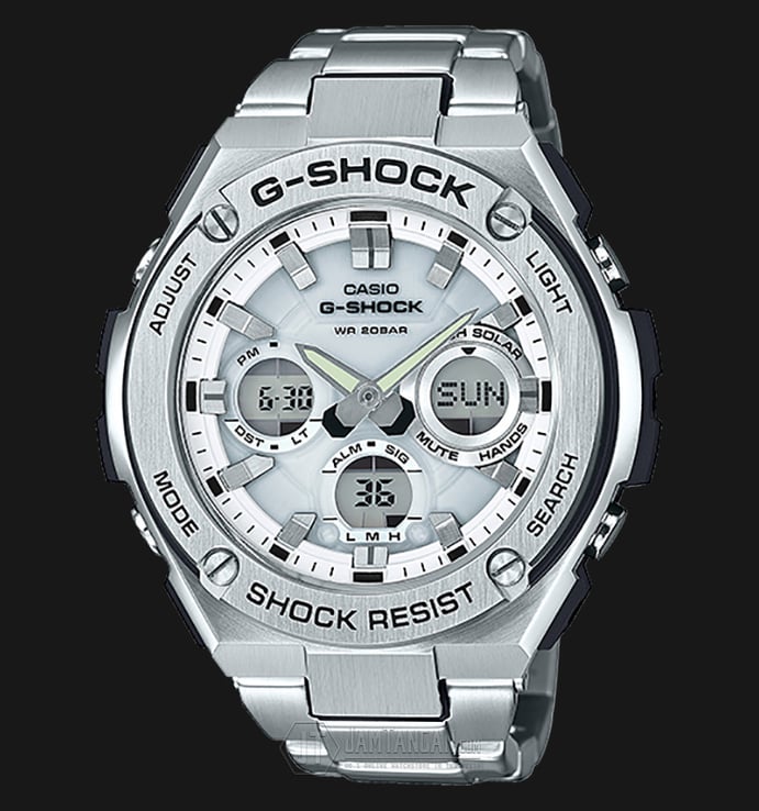 Casio G-shock GST-S110D-7ADR G Steel Digital Analog Dial Stainless Steel Band