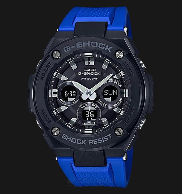 Casio G-Shock GST-S300G-2A1DR G-Steel Men Digital Analog Display Dial Blue Resin Strap