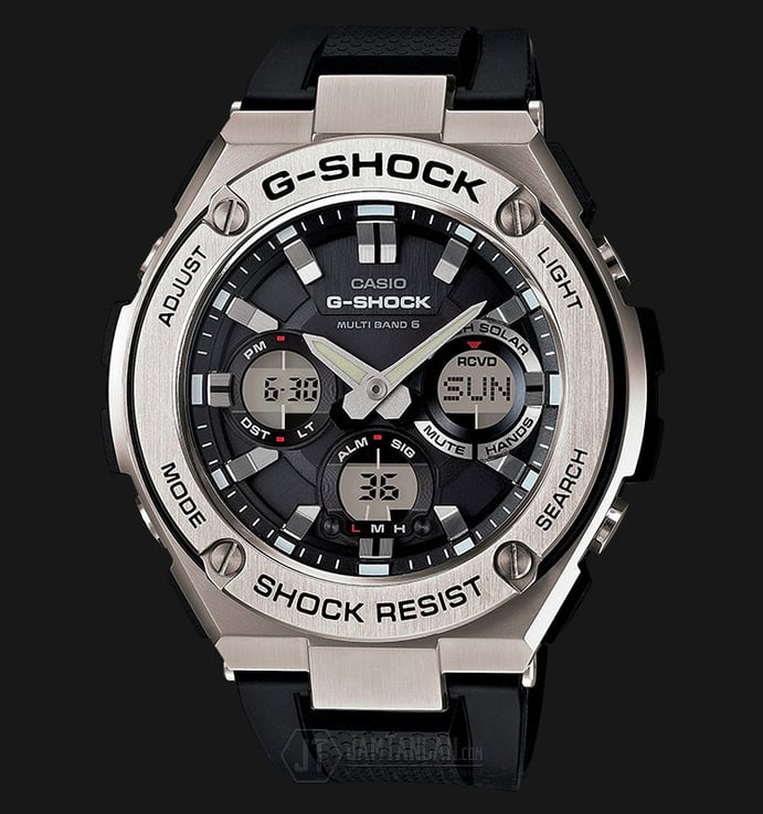 Casio G-Shock G-Steel GST-W110-1AJF Tough Solar Digital Analog Dial Black Resin Band (JDM)