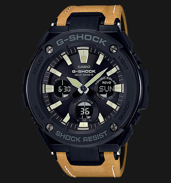 Casio G-Shock GST-W120L-1BJF G-Steel Brown Leather Band