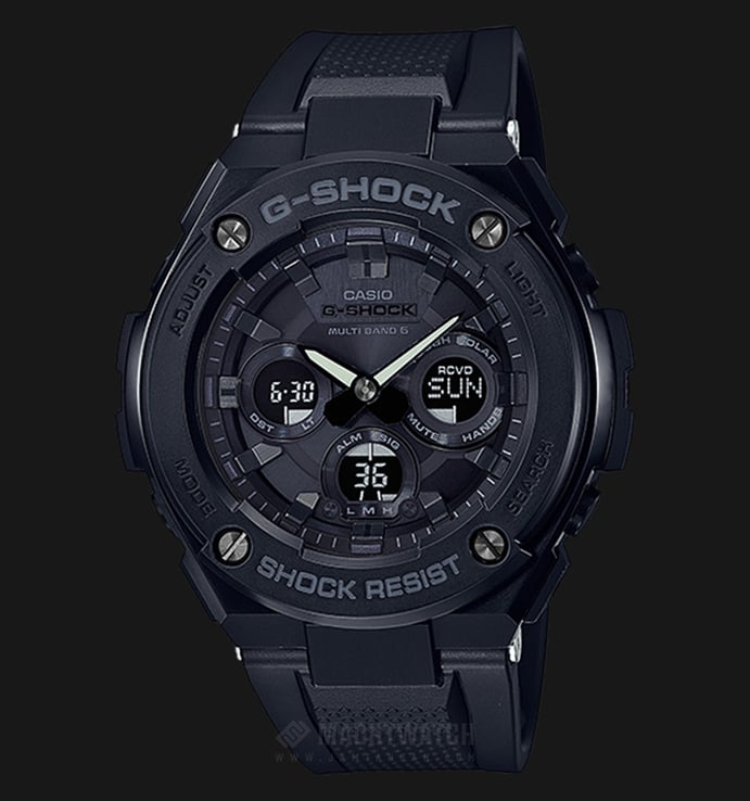 Casio G-Shock Multiband 6 GST-W300G-1A1JF Men Black Digital Analog Dial Black Resin Strap