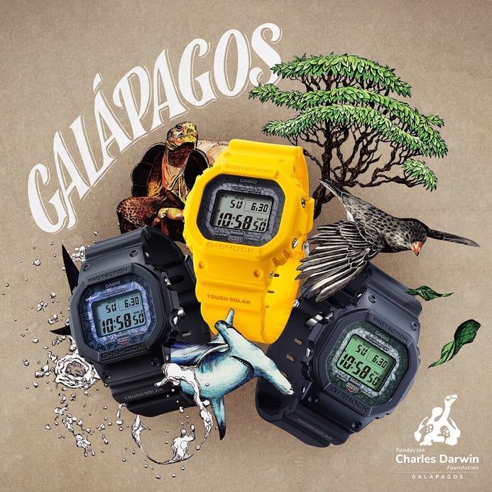 Casio G-Shock GW-B5600CD-1A2DR Charles Darwin Foundation For Galapagos Themed Black Resin Band