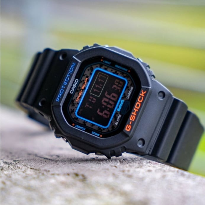 Casio G-Shock GW-B5600CT-1DR City Camouflage Square Dazzling Nights Digital Dial Black Resin Band