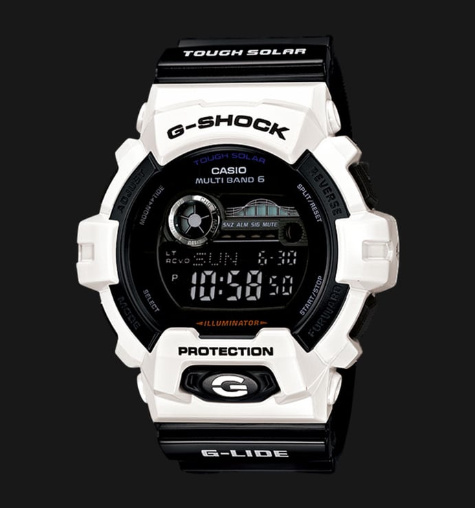 Casio G-Shock GWX-8900B-7DR Tough Solar Black Digital Dial White Resin Strap