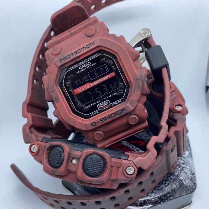 Casio G-Shock GX-56SL-4DR King Kong Sand and Land Solar Powered Black Digital Dial Red Resin Band