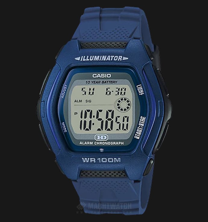 Casio General HDD-600C-2AVDF Youth 10 Year Battery Life Digital Dial Blue Resin Strap