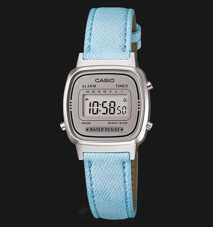 Casio General LA-670WL-2ADF Ladies Digital Dial Blue Leather Strap